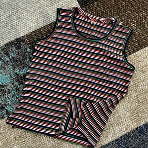 Madewell Muscle Tank Vibrant Stripes Pocket Detail Size M